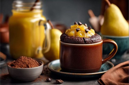 Быстрый шоколадный брауни с грушей: десерт, который удивит