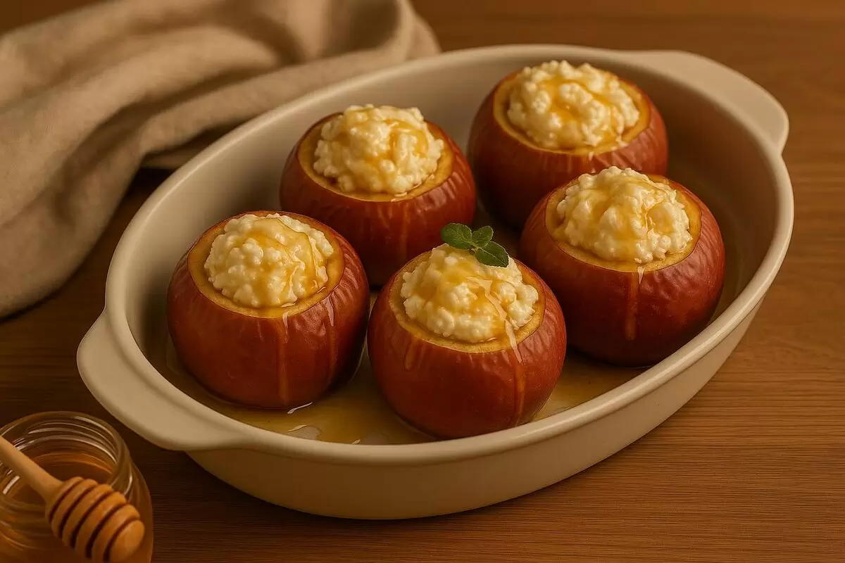 Быстрый и вкусный десерт: запеченные яблоки с творогом