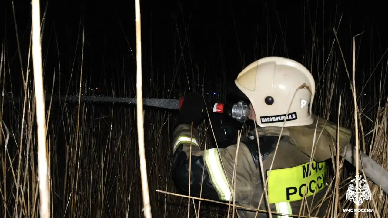 В Элисте оперативно ликвидировали возгорание камыша в районе Сити-Чесс В Элисте оперативно ликвидировали возгорание камыша в районе Сити-Чесс