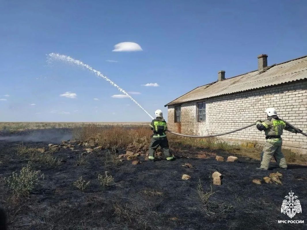 В Целинном районе потушили возгорание сухой растительности В Целинном районе потушили возгорание сухой растительности
