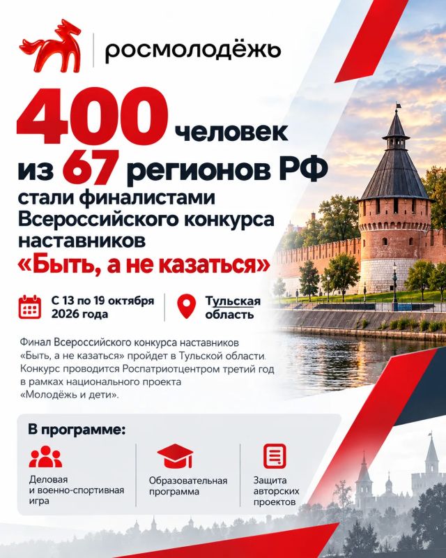 400 наставников из 67 регионов России стали финалистами конкурса «Быть, а не казаться»